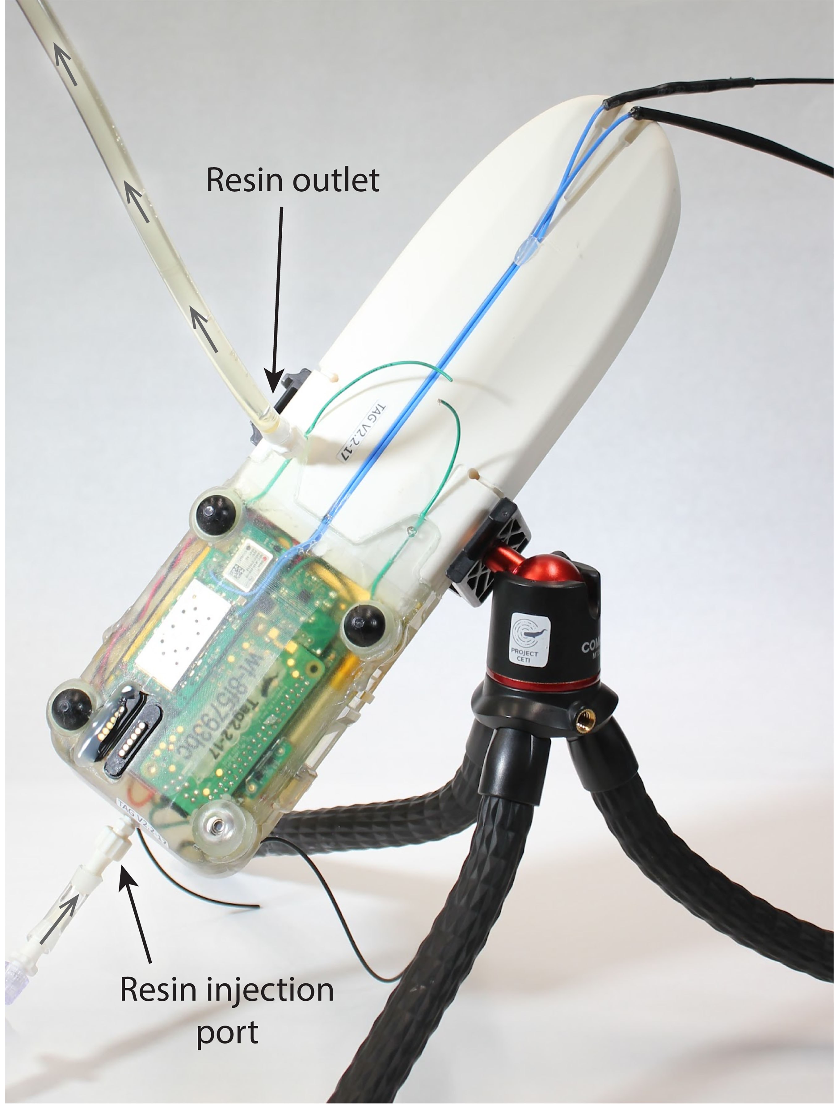Tag injection with epoxy resin